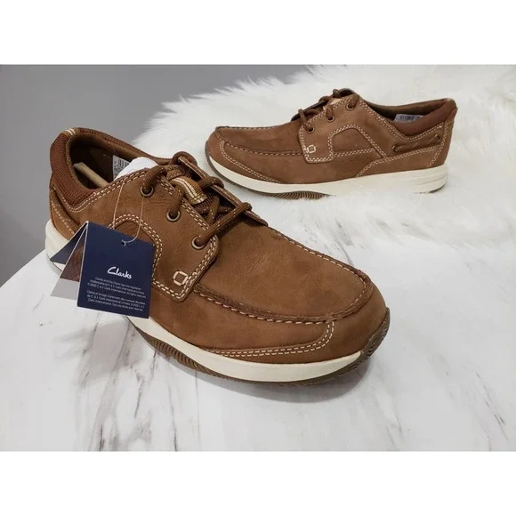 NEW‎ NO BOX SIZE 8 Clarks Men's Sailview Lace Beeswax 26176970 Nubuck boat shoes