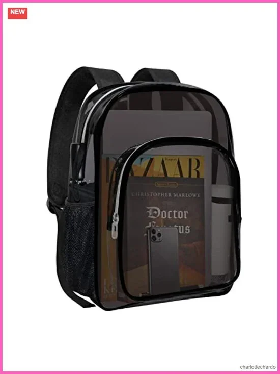 Heavy Duty Clear TPU Backpack for Security Sports Work Travel Stadium