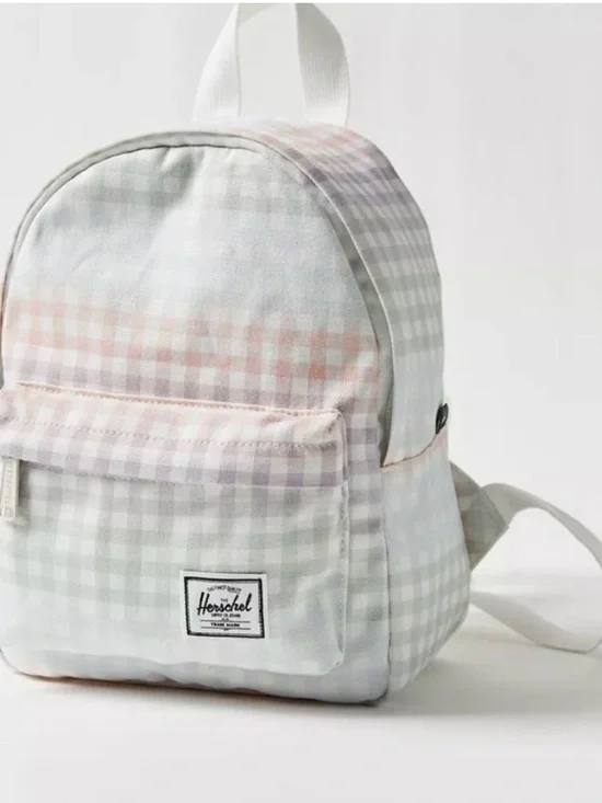HERSCHEL SUPPLY COMPANY CLASSIC WOMENS MINI BACKPACK PASTEL CHECKERED DESIGN NWT