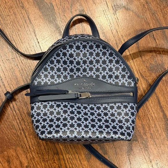 kate spade Black & White Geometric Mini Backpack