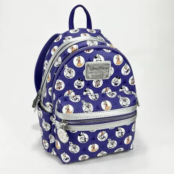 Disney Loungefly Mini Backpack‎ 100th Anniversary Purple Sparkle 2023