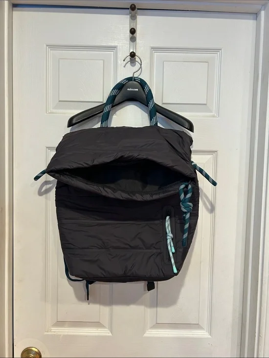 lululemon athletica Black Backpack with Teal Rope Accents