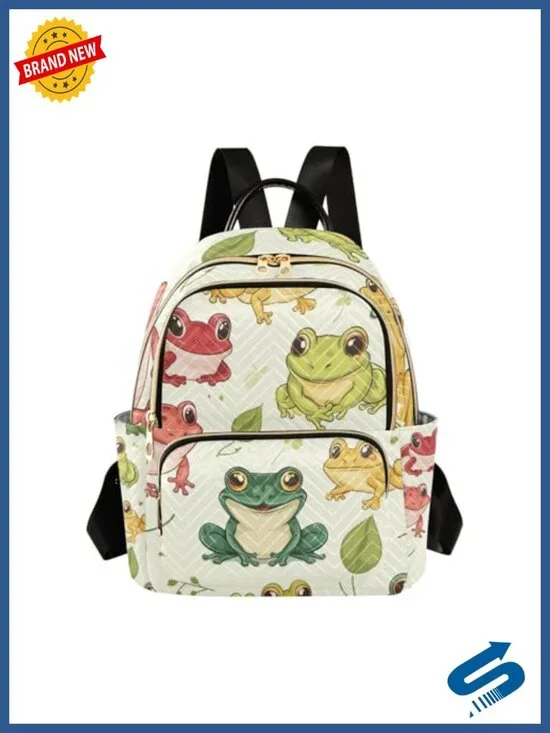 Small Backpack Purse with Wavy Quilting Leather Handles Daypack