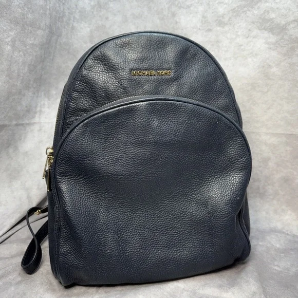 Michael Kors Zip‎ Backpack Large Pebble Leather Navy Blue 14