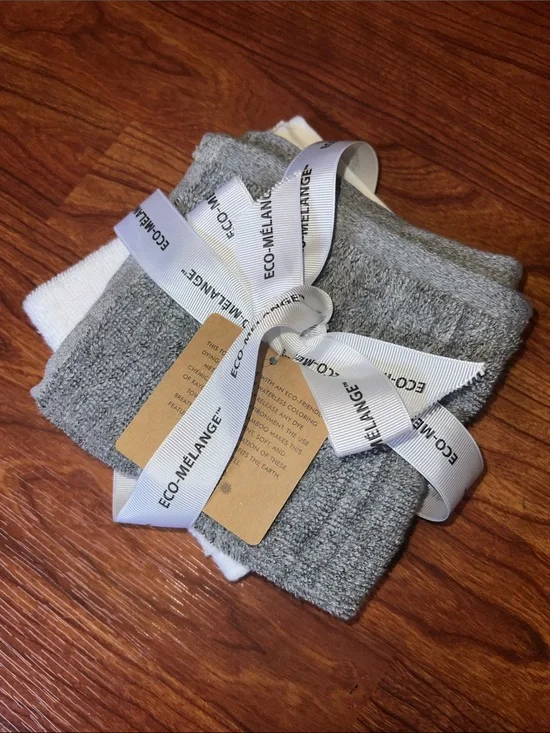 Eco-Melange Gray White Bamboo Wash Cloths