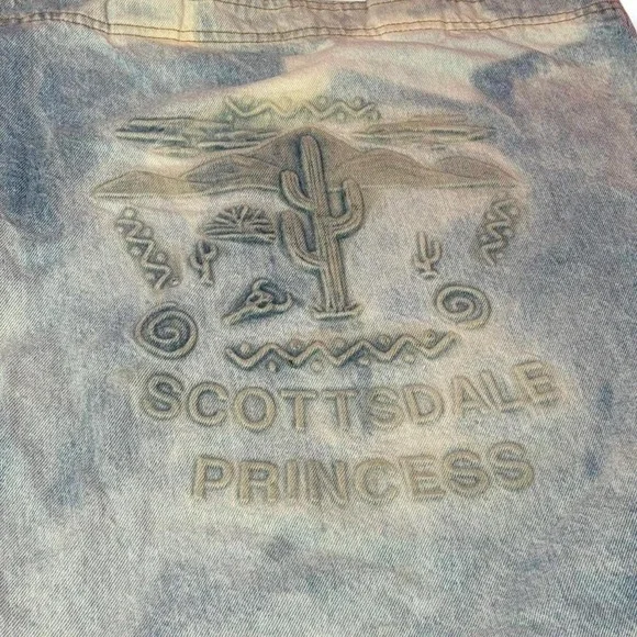 Denim bleached big vintage printed 