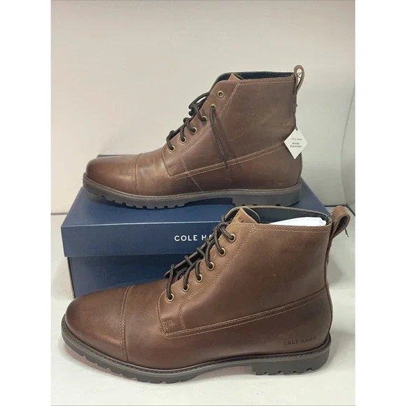 COLE HAAN Men's Original Grand+ Lug Boots Brown Bayou Color Lightweight‎ Sz 9.5