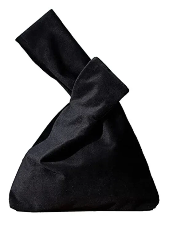 Velvet Knot Wristlet Bag with Wrist Strap for Parties & Night Out