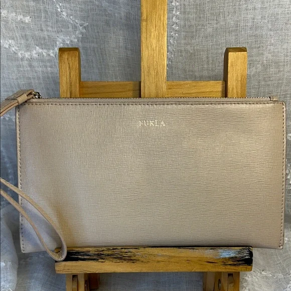 Furla leather wristlet wallet