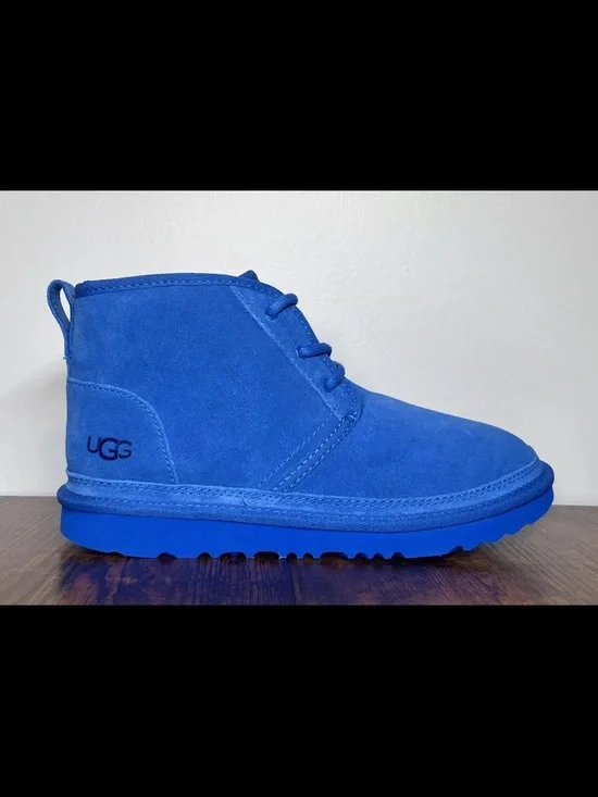 UGG Men’s Royal Blue Suede Lace-Up Ankle Boots Size 6 Excellent Condition