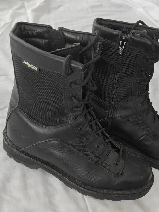 Bates Black Men's Tactical Lace-Up Boots with Side Zipper