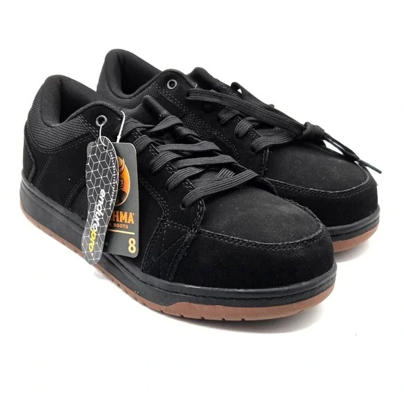 Brahma Men's 8 Black Steel‎ Toe Work Shoes Low Top Boots Slip Oil Resistant