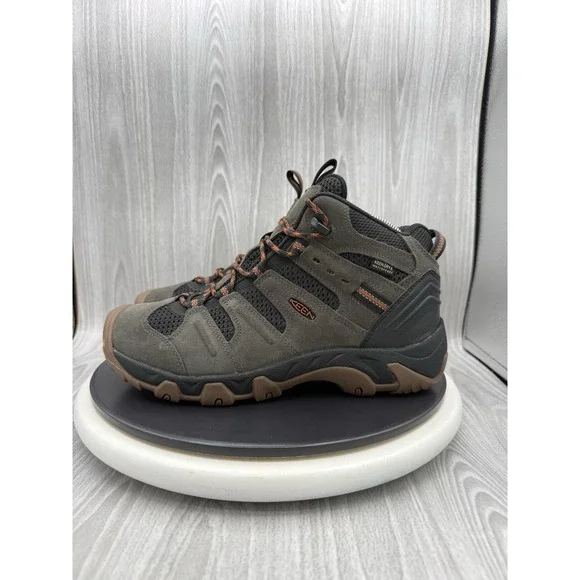 KEEN Headout Mens Size 9 Black Olive Orange Waterproof Hiking Boots 1028306 NEW