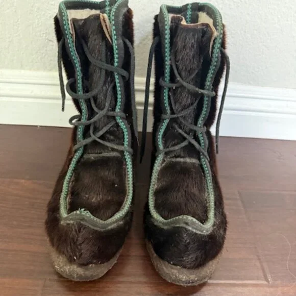 NORWEGIAN LAPLAND SAAMI Reindeer Fur Shoes Vintage Handmade