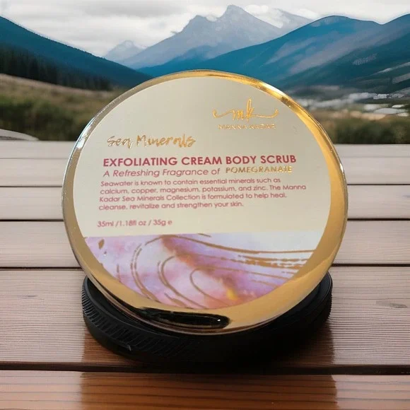 Manna Kadar Exfoliating Cream Body Scrub Pomegranate 1.18oz Sea‎ Minerals