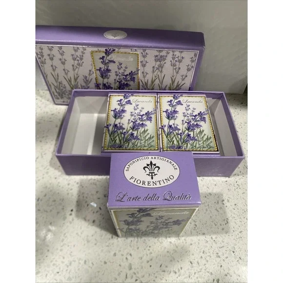 Saponificio Artigianale Fiorentino Lavender Scented Sealed 3 Box‎ Set Soap Italy