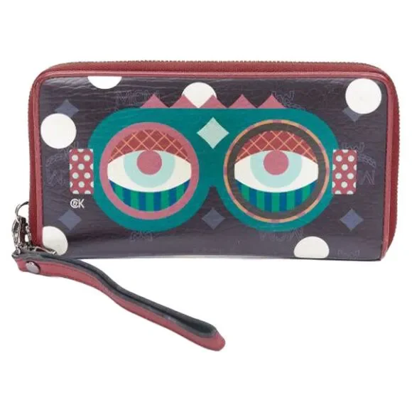 Mcm Craig Karl Leather Zip Long Wallet