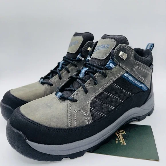 Danner‎ Riverside Boots Men's Size 9 D Gray Waterproof Leather Steel Toe