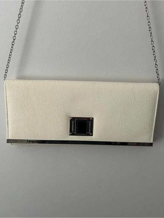 White tailored original vintage handbag clutch