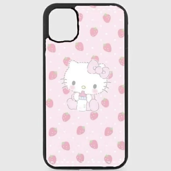Pink Strawberry Hello Kitty Phone Case