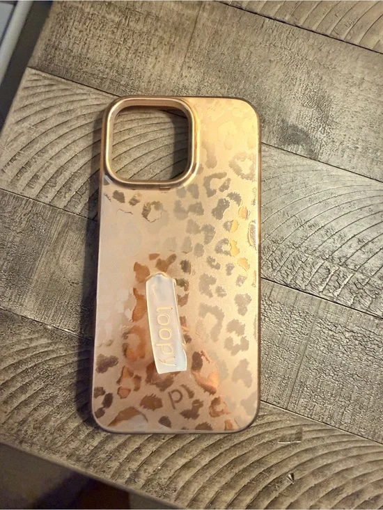 Loopy Case Rose Gold Leopard Print Phone Case with Loop Grip