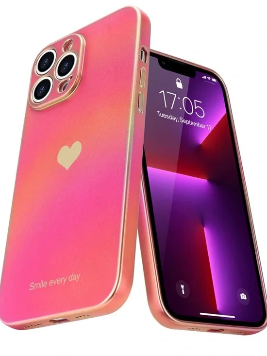 Pink Heart Phone Case for iPhone 13 Pro Max - Smile Every Day