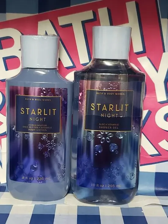 BBW Starlit Night 24 Hour Moisture Body Lotion & Shower Gel Body Wash