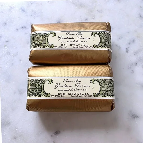Annick Goutal Gardenia Passion Savon Fin Luxury Scented Bar Soap Set 2 125g
