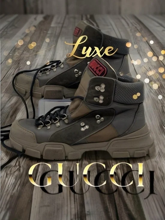 GUCCI AUTHENTICATED Flashtrek High waterproof hiking boots Men’s Sz 10 🔥🔥🔥🔥🔥​