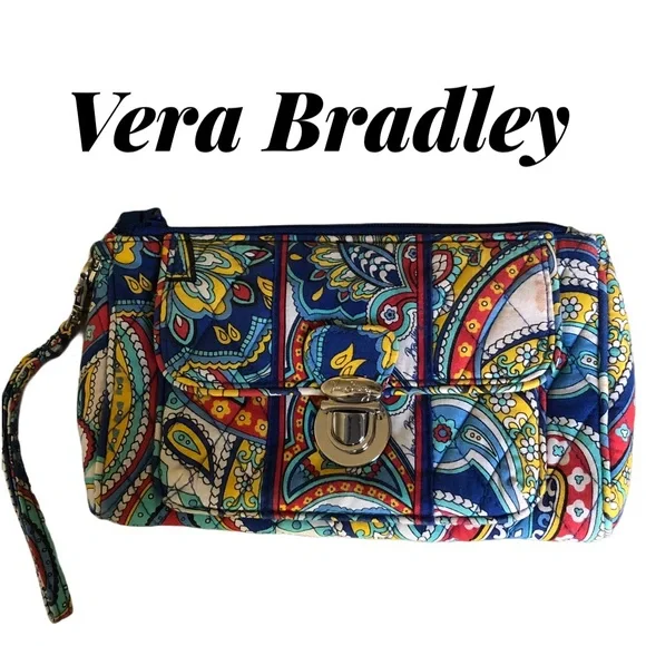 Vera Bradley Wristlet Blue Floral Small