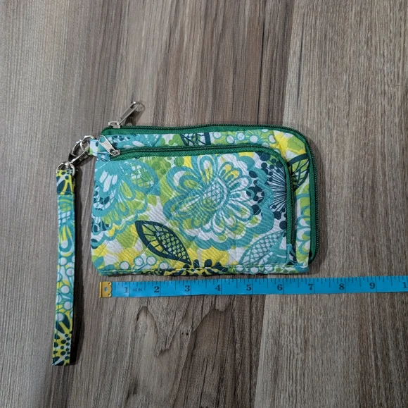 Vera‎ Bradley, Limes Up Small Wristlet, Y2K, Card Holder/Wallet, Lime Green Teal
