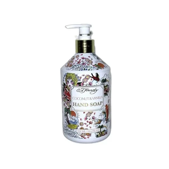 Ed Hardy Coconut & Vanilla Hand Soap 18.6 fl oz Bottle Fresh & Clean Scent NEW