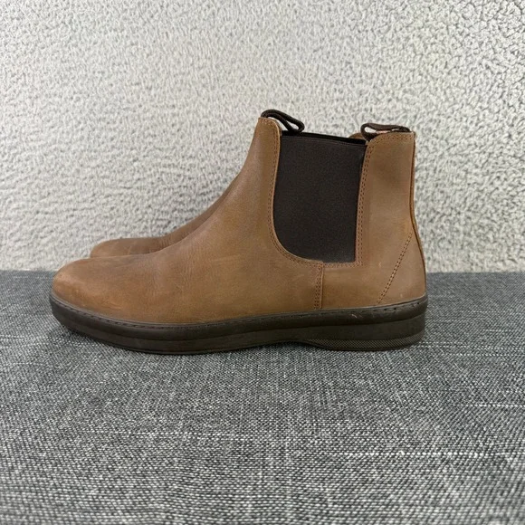 Jack Erwin Chelsea Boots Mens 9.5 Tan Leather Pull On Portugal 04-2100