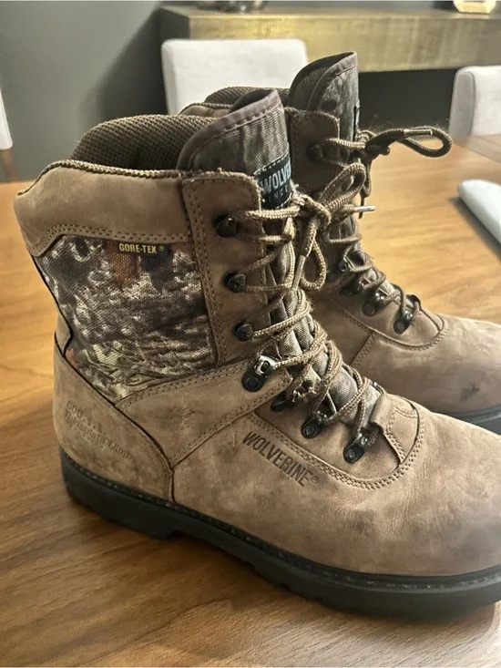 Wolverine Brown Leather Camouflage Hunting Boots
