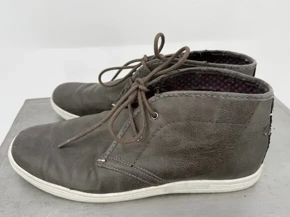 Ben Sherman Chukka Boots Gray Leather Men's Size 10.5 Casual Lace Up Minimalist
