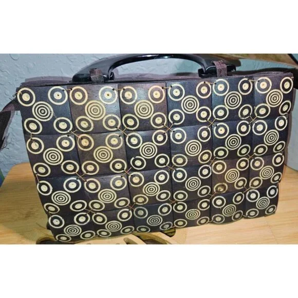 Lot Of 2Purse Wooden‎ clutch Geometric Design
