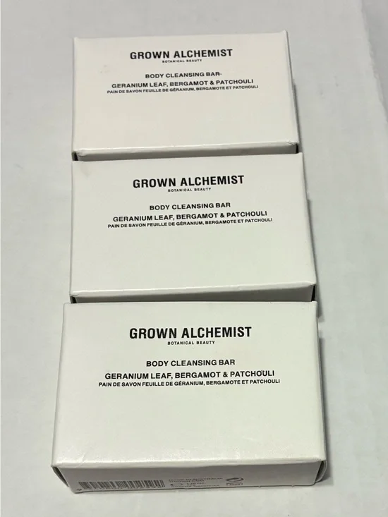Grown Alchemist Body Cleansing Bar Bundle x3 - Geranium, Bergamot, Patchouli NEW