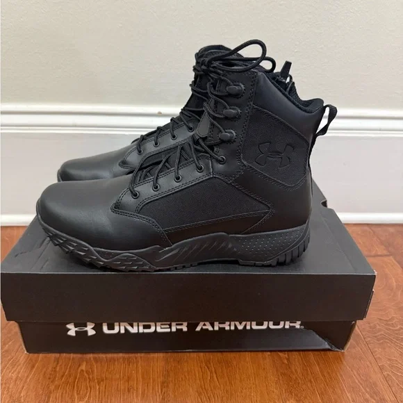 NWT Size 13 Under Armour StellarZip Waterproof Black Tactical Boots