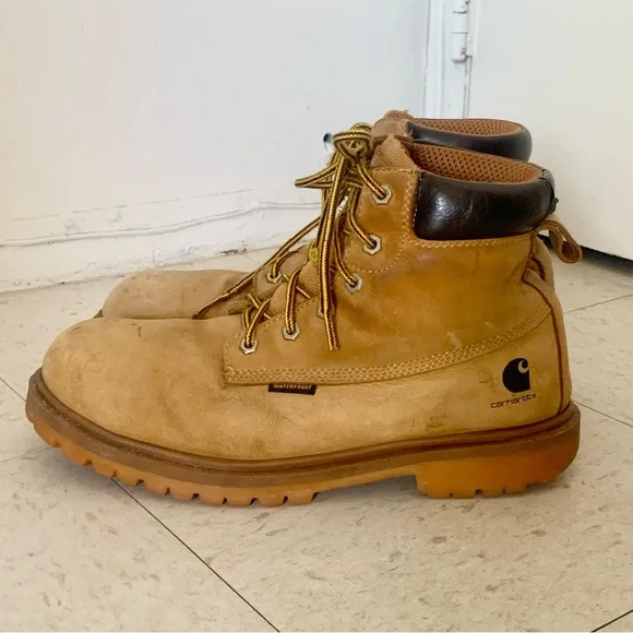 Men’s Carhartt Tan Work Boots Construction Utility Streetwear Gorpcore Y2K 10.5