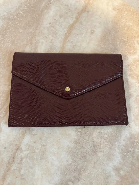 Diane Von Furstenberg Embossed Lizard Envelope Clutch Wallet