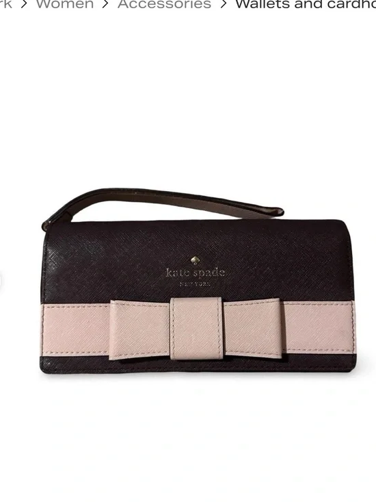 kate spade Clutch with Light Pink Bow Accent