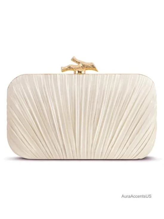 PU Leather Woven Clutch Evening Bag with Chain Strap