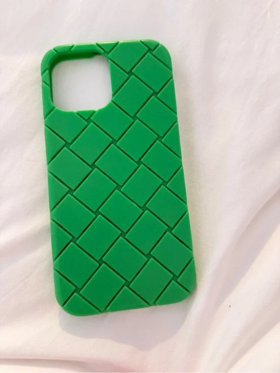 Green Silicone Quilted iPhone 13/14 Pro Max Case - Unbranded