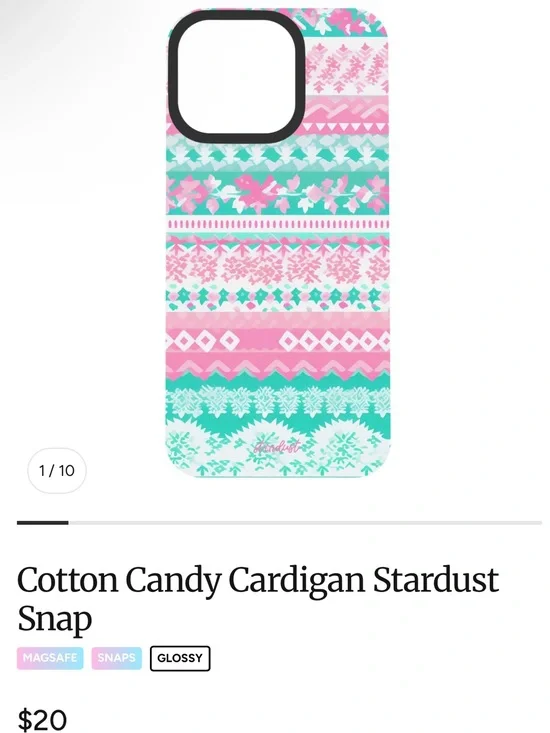 Cotton Candy Cardigan iPhone 16 Pro Max Snap & MagSafe Ring