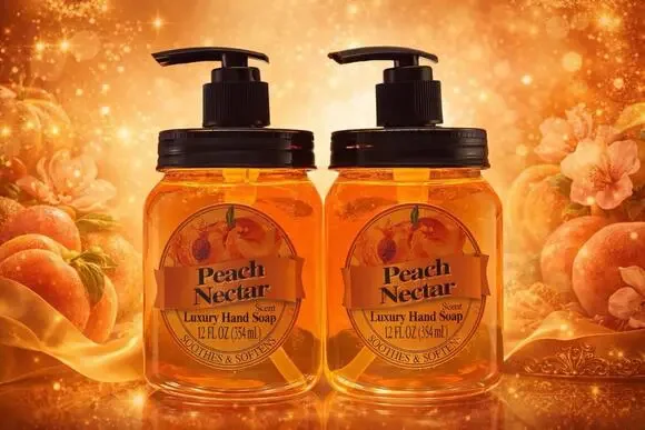 Lot Of 2 - Luxury Hand Soap - Peach Nectar - Soothes/Softens - 12 fl oz/ 354 mL