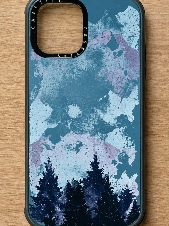 Casetify Blue & Purple Forest Silhouette Protective Phone Case