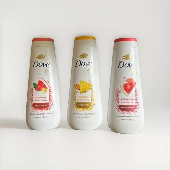 Dove Limited Edition Pineapple Watermelon and Grapefruit Bodywash‎ Set Of 3