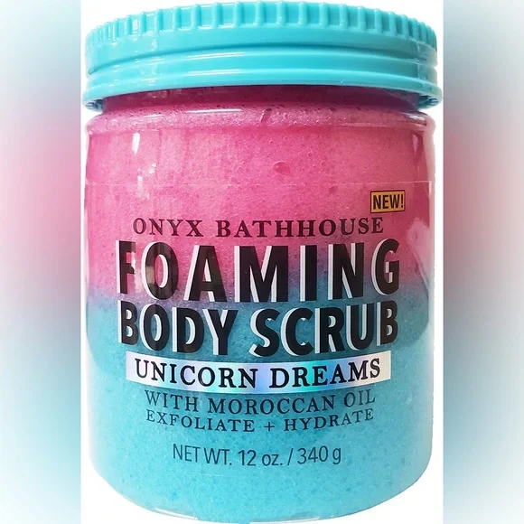 Onyx Bathhouse Unicorn Dreams Foaming Exfoliant Body Scrub Kiwi Strawberry Apple