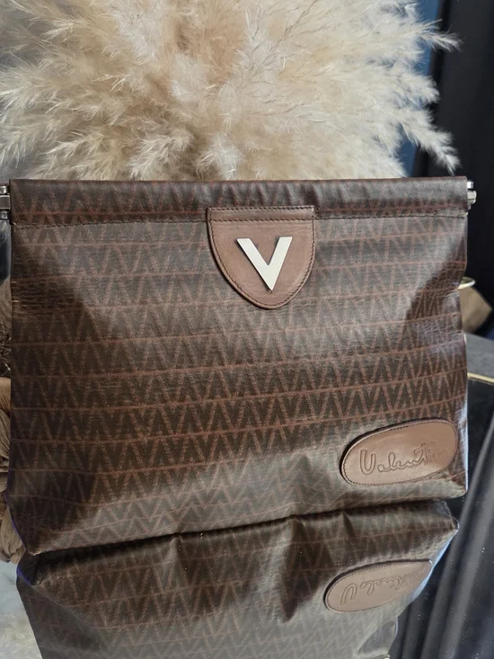 Mario Valentino Vintage Brown Signature Pouch
