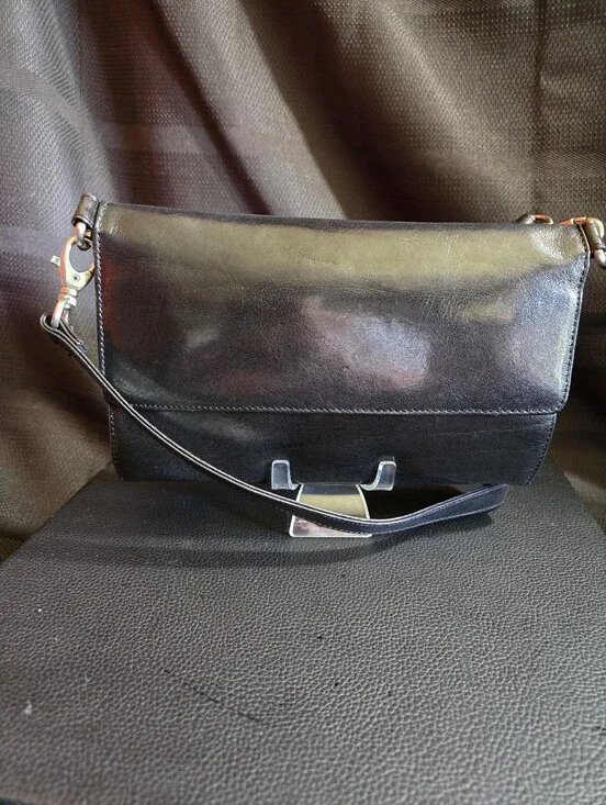 HOBO Classic Black Leather Shoulder Bag